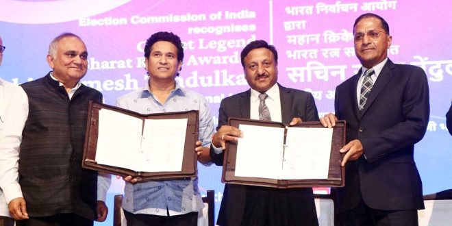 SAchin Tendulkar as National ICon of Election Commission of India
